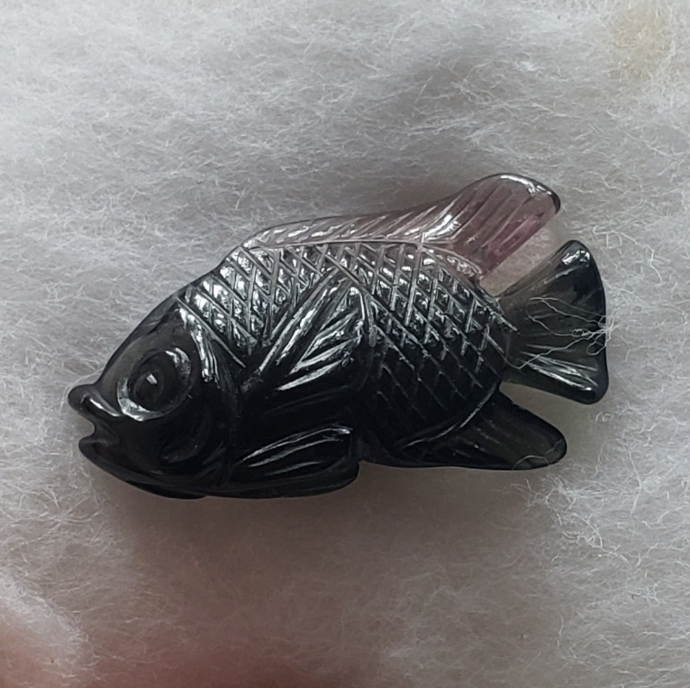 9.5 ct Carved tourmaline fish